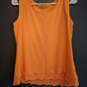 EUC ✨Orange Lace Tank from Coldwater Creek